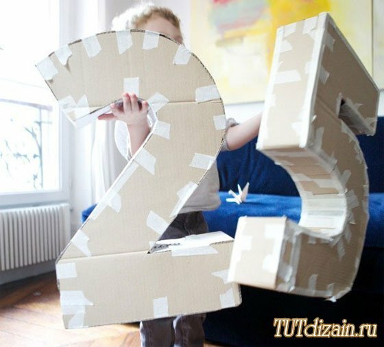Как сделать объёмную цифру 3 из картона Как сделать объёмную цифру 3 из картона